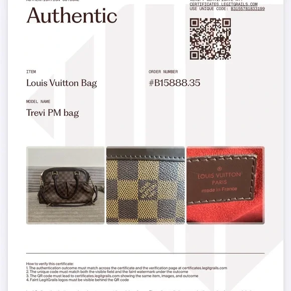 LOUIS VUITTON Trevi PM. Damier ebene shoulder bag with COA and dustbag. - Picture 5 of 17